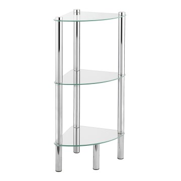WENKO 15850100 - Polica YAGO 30x74 cm inox/srebrna/prozirna