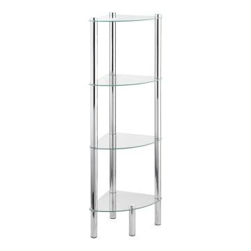 WENKO 15852100 - Regal YAGO 30x104 cm nerđajući čelik/srebrna/prozirna