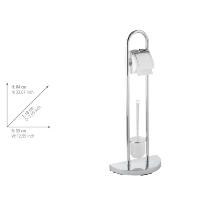 WENKO 16608100 - WC četka COSENZA 33x84 cm sjajni hrom/satin