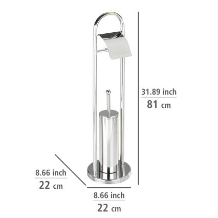 WENKO 16993100 - WC komplet VASTO 22x81 cm, od nerđajućeg čelika, srebrne boje