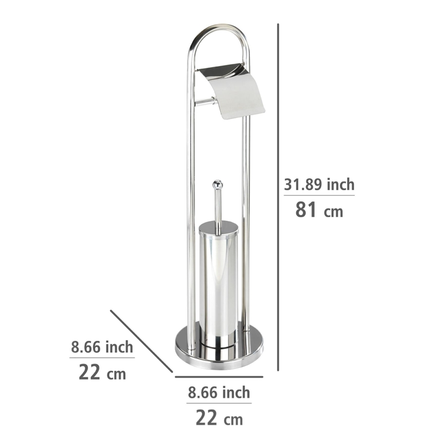 WENKO 16993100 - WC komplet VASTO 22x81 cm, od nerđajućeg čelika, srebrne boje