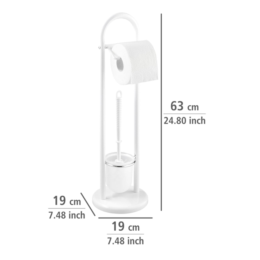 WENKO 17092100 - Toaletna četka SIENA 19x63 cm bela/saten