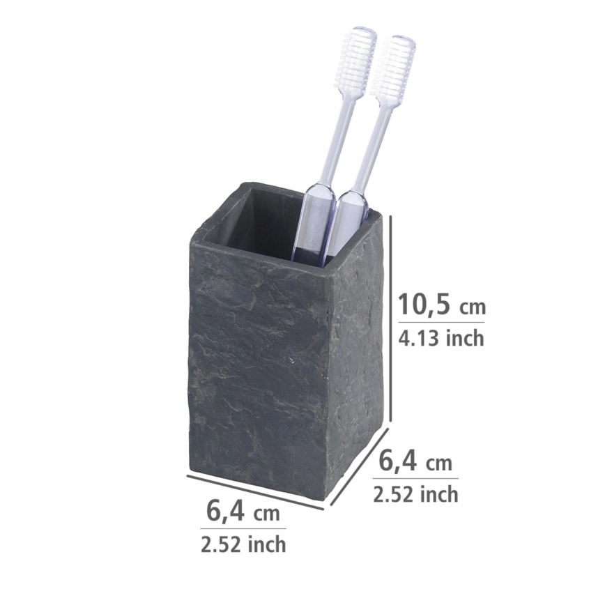 WENKO 17920100 - Čaša SLATE ROCK 6,4x10,5 cm antracit