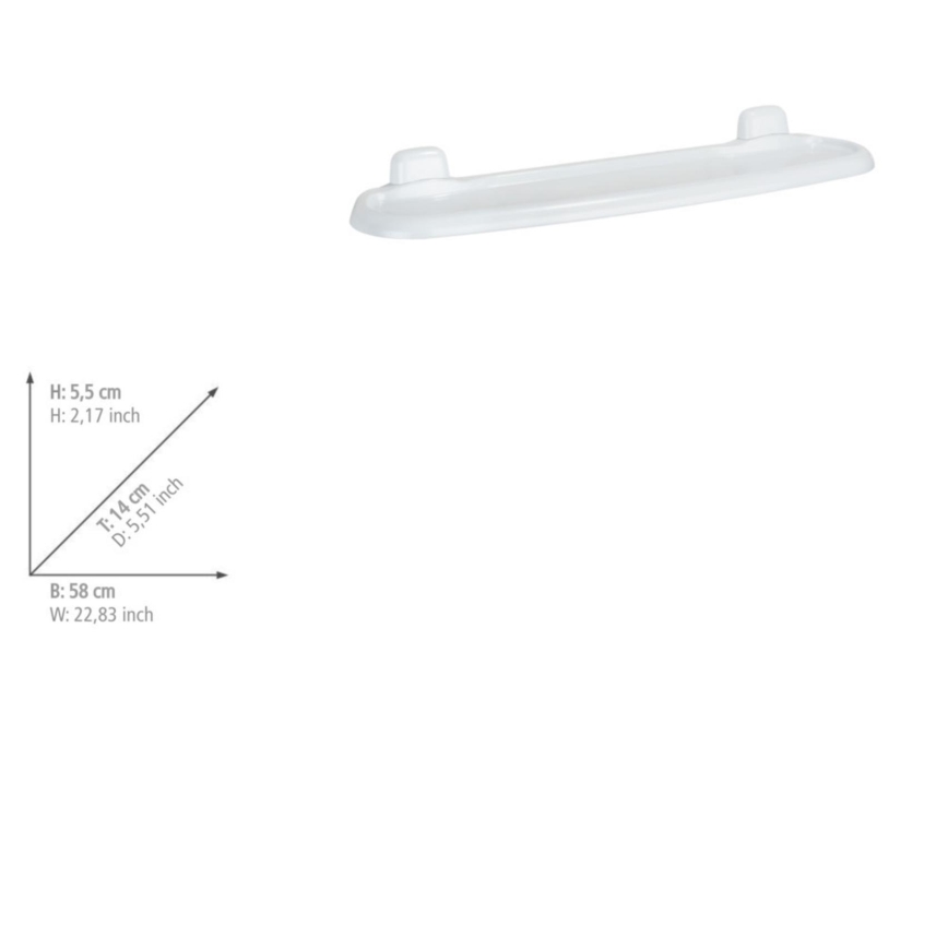 WENKO 17943100 - Polica PURE 58x14 cm bela
