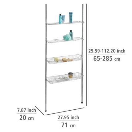 WENKO 18597100-Regal 71x285 cm sjajni hrom