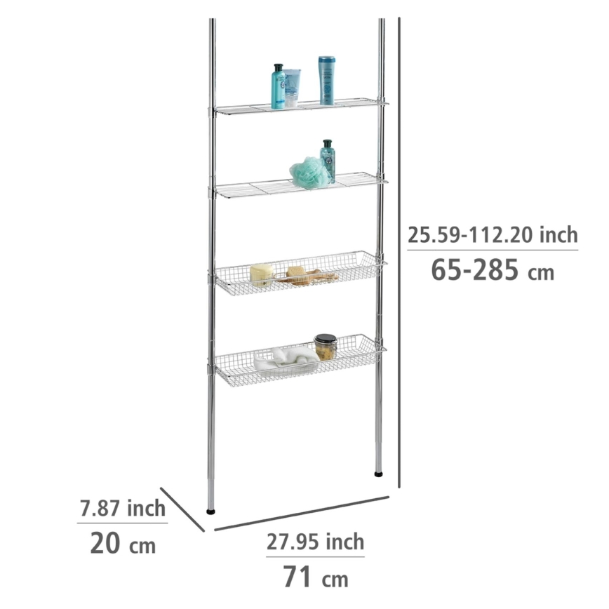 WENKO 18597100-Regal 71x285 cm sjajni hrom