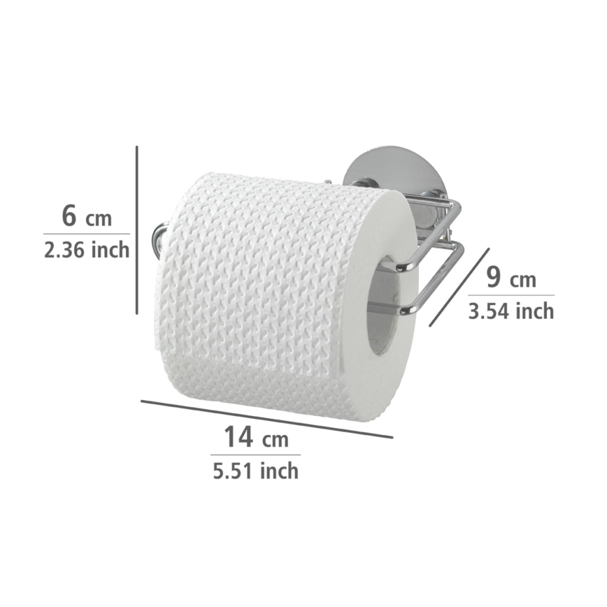 WENKO 18774100 - Okrugli držač toaletnog papira TURBO-LOC, čelik, 14x9 cm, hrom