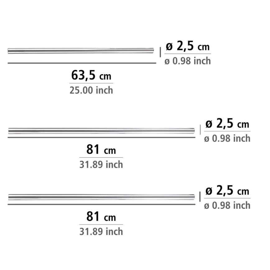WENKO 19218100 - Šipka UNIVERSAL 2,5x2,5 cm hrom/bela