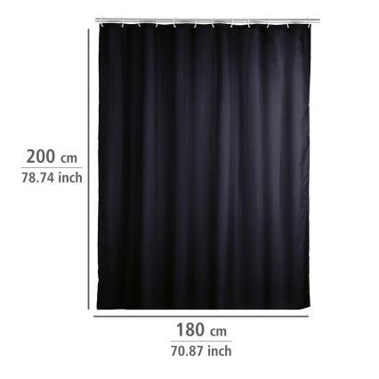 WENKO 20043100 - Zavesa za tuš 180x200 cm crna