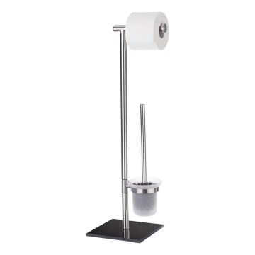 WENKO 20391100 - WC četka LIMA 23,5x69 cm nerđajući čelik/satinirano/crna