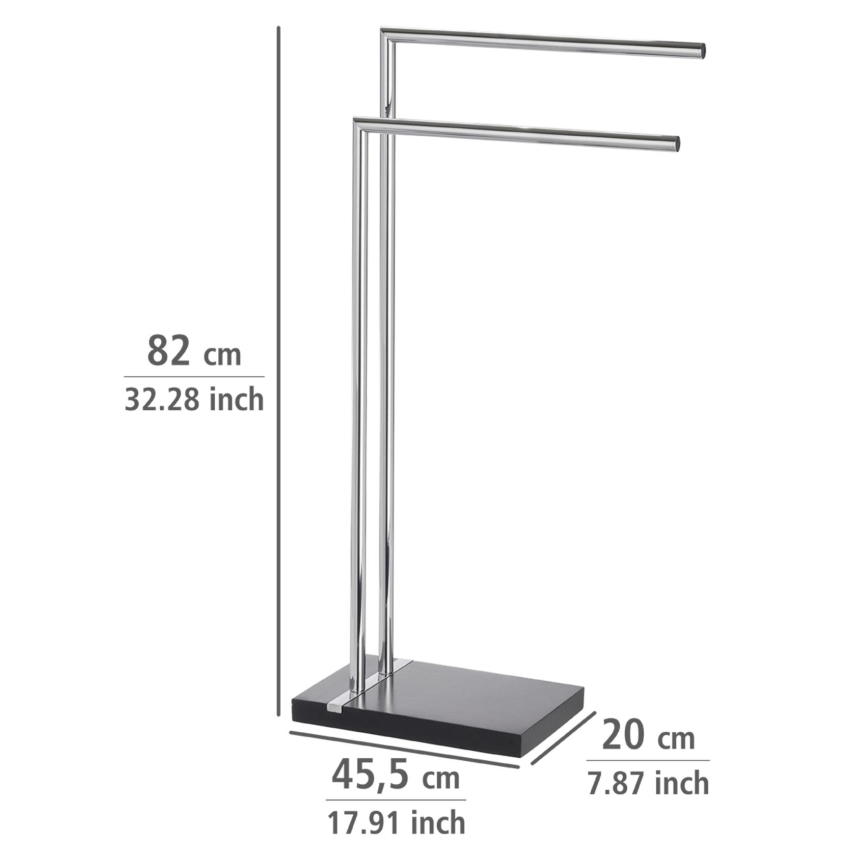 WENKO 20461100 - Stalak za peškire NOBLE 45,5x82 cm hrom/crna