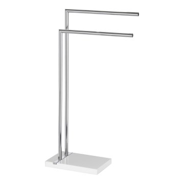 WENKO 20487100 - Stalak za peškire NOBLE 45,5x82 cm sjajni hrom/bela