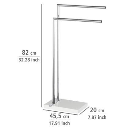 WENKO 20487100 - Stalak za peškire NOBLE 45,5x82 cm sjajni hrom/bela
