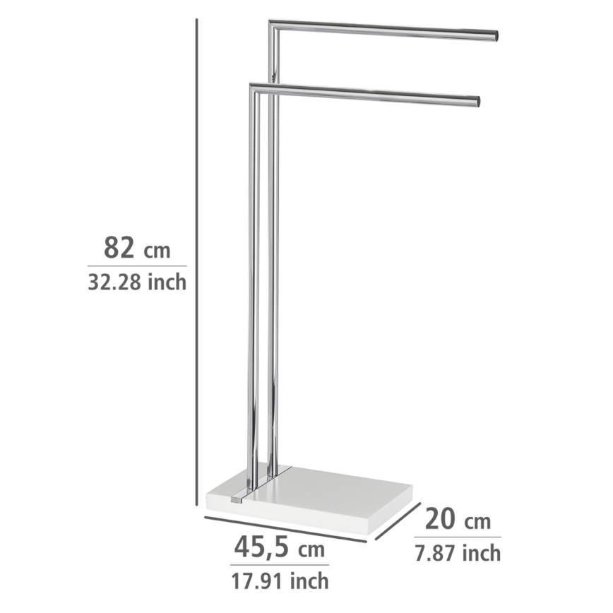 WENKO 20487100 - Stalak za peškire NOBLE 45,5x82 cm sjajni hrom/bela