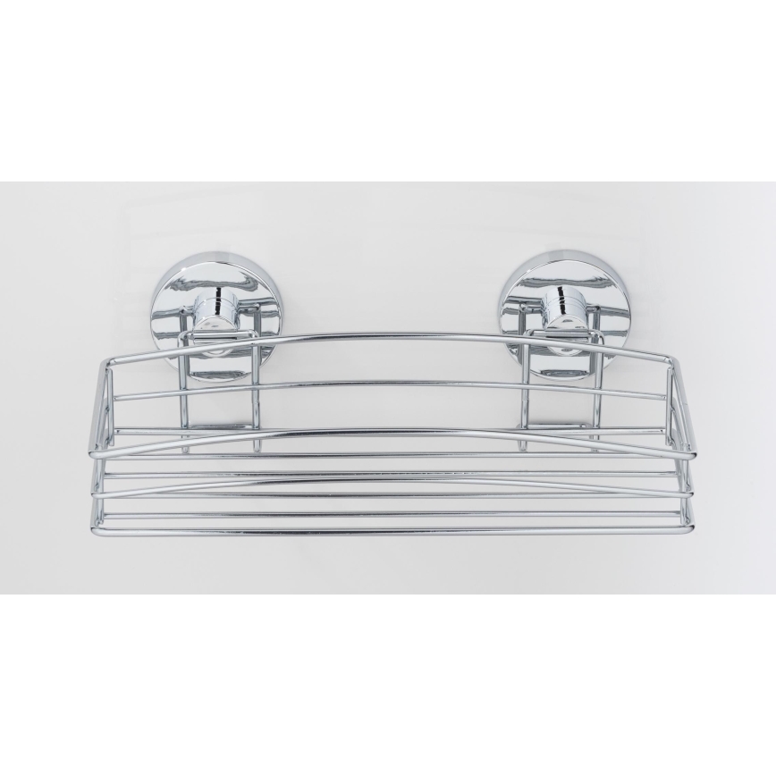 WENKO 20883100 - okrugla polica VACUUM-LOC, čelik, 26 x 15,3 cm, sjajni hrom