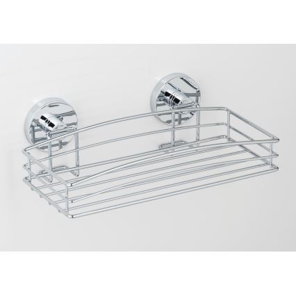 WENKO 20883100 - okrugla polica VACUUM-LOC, čelik, 26 x 15,3 cm, sjajni hrom