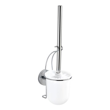 WENKO 20898100 - četka za WC VACUUM-LOC MILAZZO 10x34 cm inox/sjajni hrom/bela