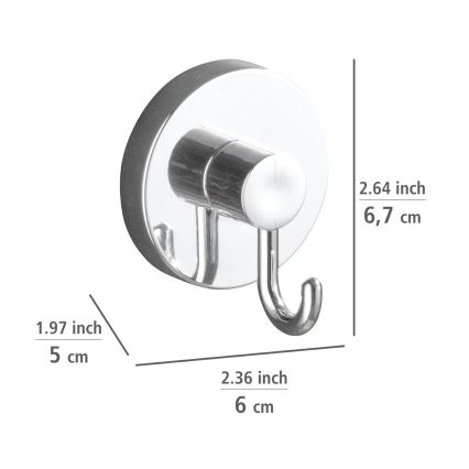 WENKO 20900100-Kukica VACUUM-LOC okrugla STAH 6x6,7 cm sjajni hrom
