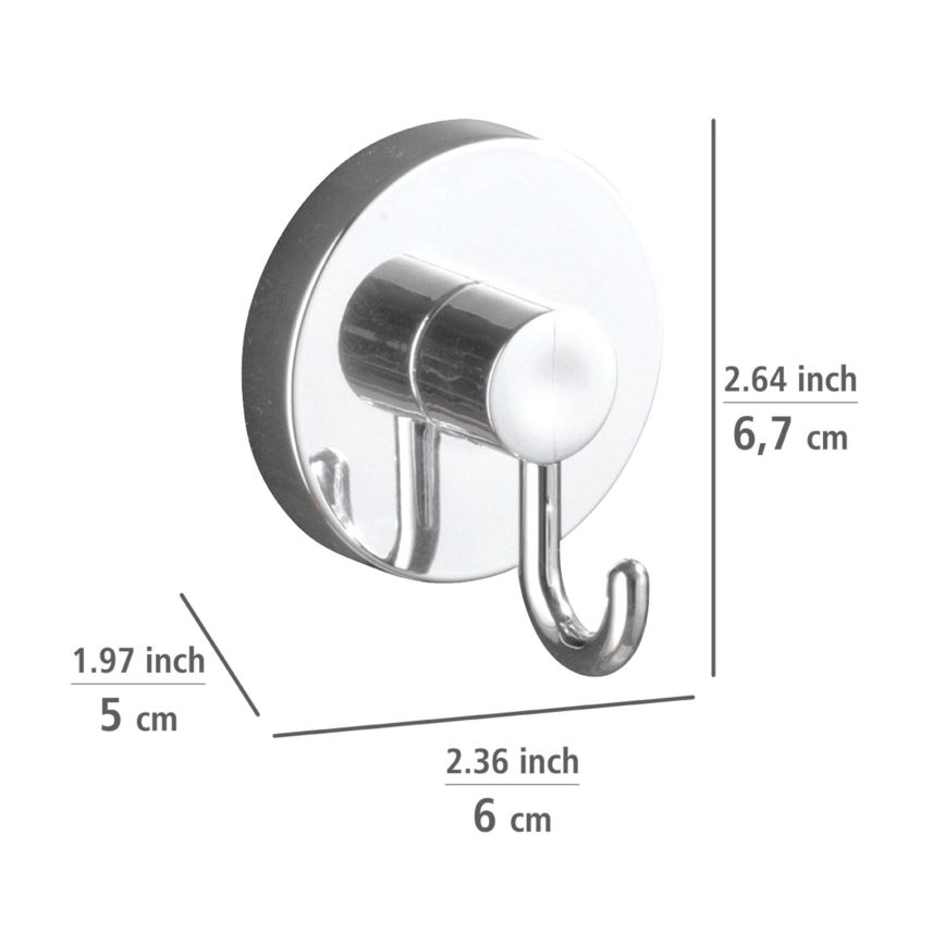 WENKO 20900100-Kukica VACUUM-LOC okrugla STAH 6x6,7 cm sjajni hrom