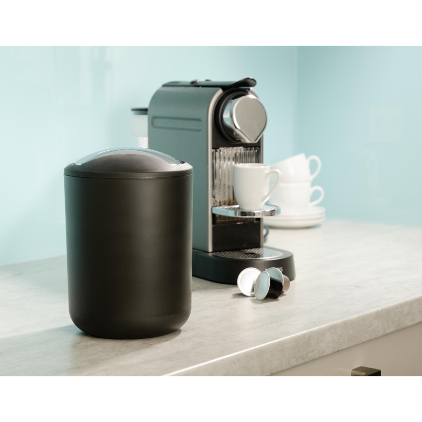 WENKO 21211100 - Kanta za smeće BRASIL 14x21 cm crna/sijajni hrom