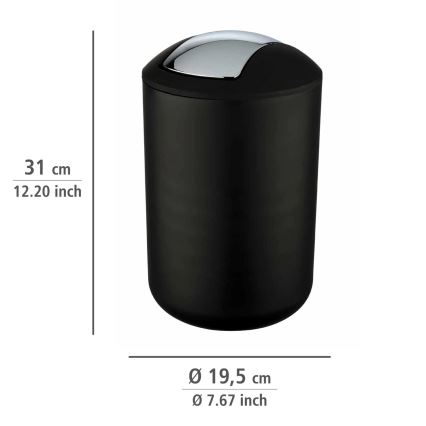 WENKO 21212100 - Kanta BRASIL 19,5x31 cm crna/sjajni hrom