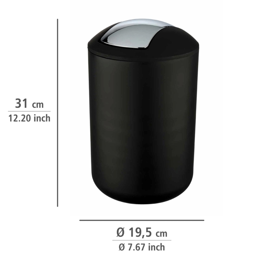 WENKO 21212100 - Kanta BRASIL 19,5x31 cm crna/sjajni hrom