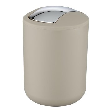 WENKO 21221100 - Kanta za smeće BRASIL 14x21 cm bež/sjajni hrom