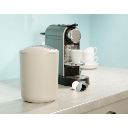 WENKO 21221100 - Kanta za smeće BRASIL 14x21 cm bež/sjajni hrom