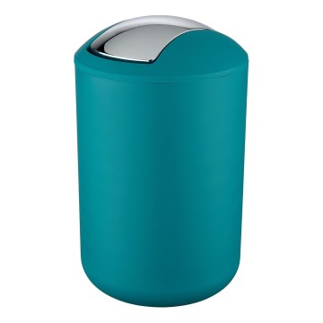 WENKO 21227100 - Kanta za smeće BRASIL 19,5x31 cm tirkizna/sijajni hrom