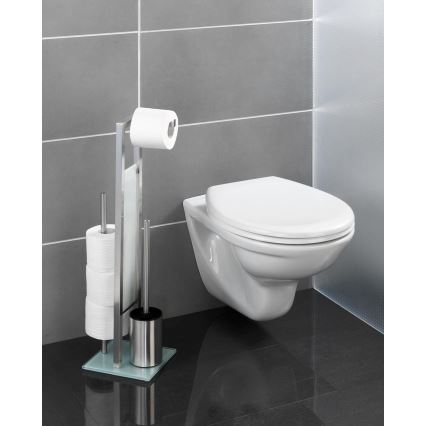 WENKO 21564100 - WC četka RIVALTA 18x70 cm nerđajući čelik/srebrna/bela/crna