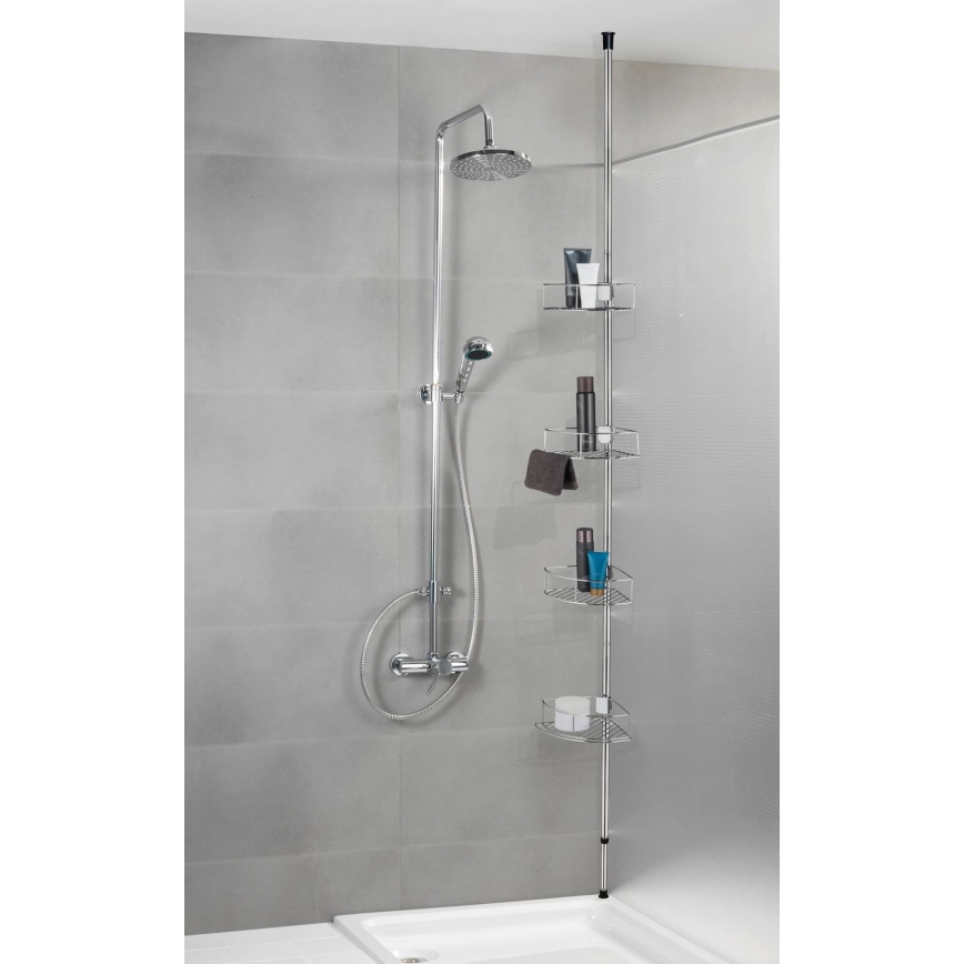 WENKO 21803100-Ugaona polica DOLCEDO 31x275 cm nerđajući/sjaj. hrom