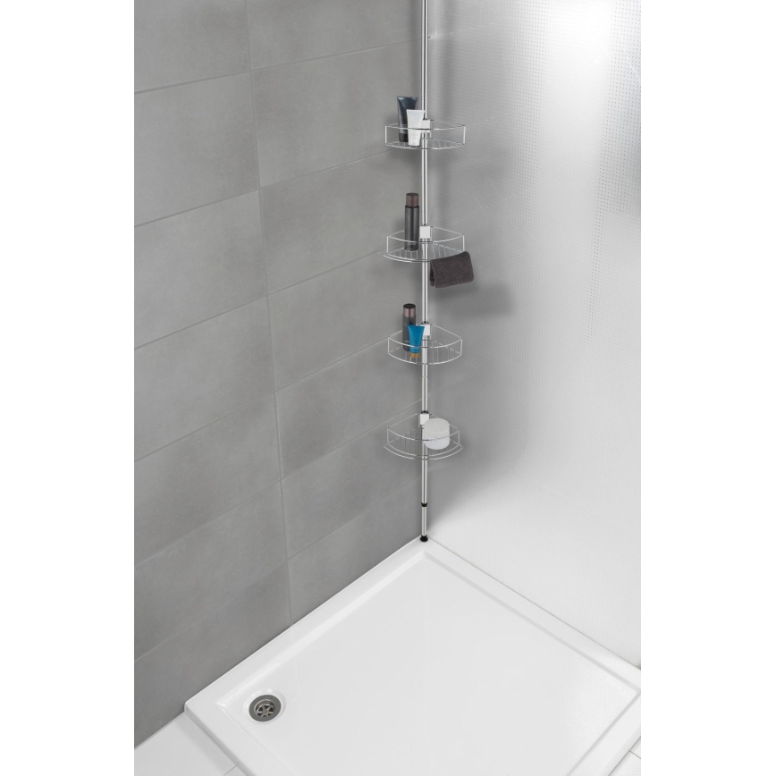 WENKO 21803100-Ugaona polica DOLCEDO 31x275 cm nerđajući/sjaj. hrom