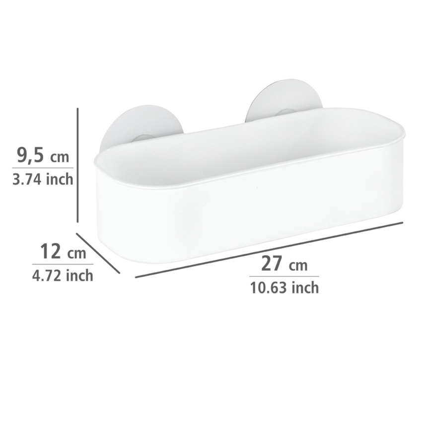 WENKO 21824100-Polica OSIMO plastika 27x12 cm bela/prozirna