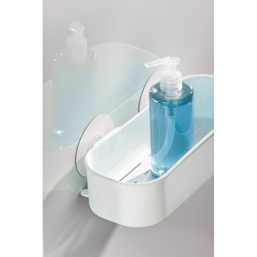 WENKO 21824100-Polica OSIMO plastika 27x12 cm bela/prozirna