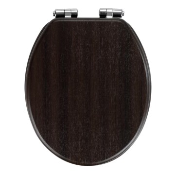 WENKO 22015100-WC WC sedište WENGE 35,5x42,5 cm smeđe/srebrno