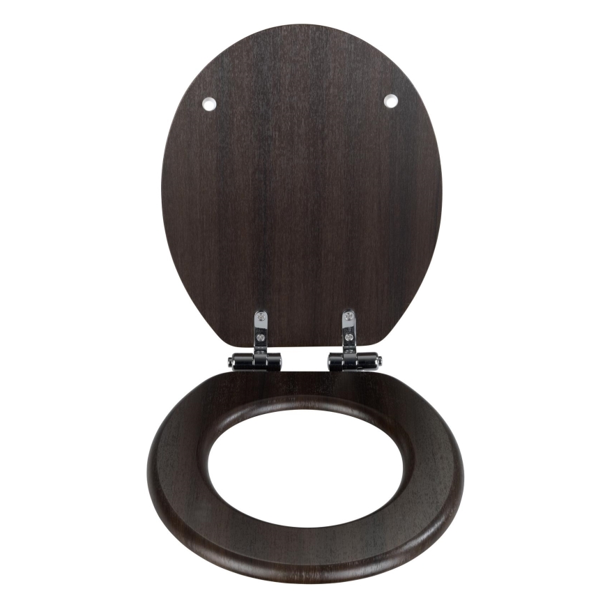 WENKO 22015100-WC WC sedište WENGE 35,5x42,5 cm smeđe/srebrno