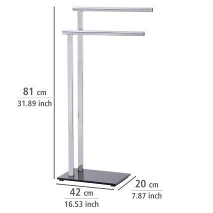 WENKO 22090100 - Stalak za peškire LAVA 42x81 cm nerđajući čelik/srebrna/crna