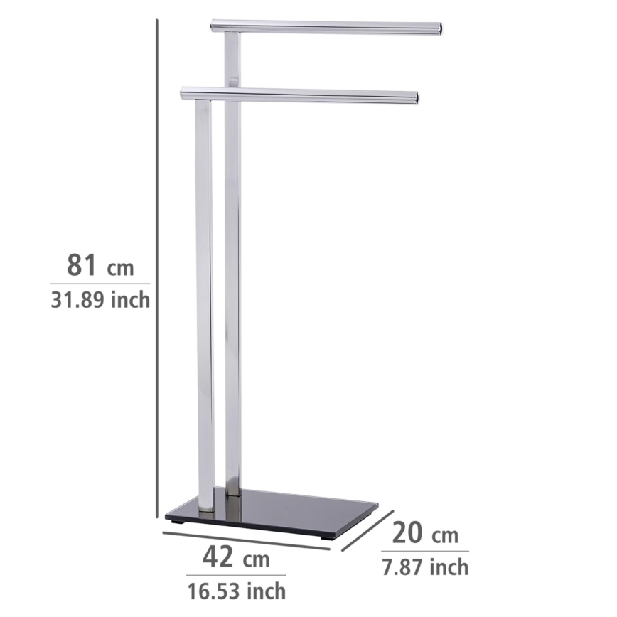 WENKO 22090100 - Stalak za peškire LAVA 42x81 cm nerđajući čelik/srebrna/crna