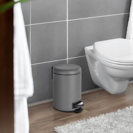 WENKO 22148100 - Korpa LEMAN 17x25 cm siva/crna