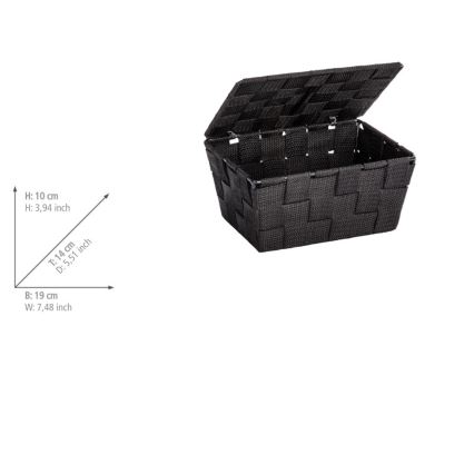 WENKO 22197100 - Koš ADRIA 19x14 cm crna