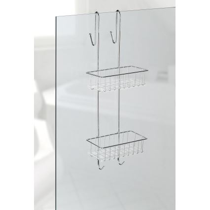 WENKO 22213100 - Stalak ALDO 24,5x70 cm nerđajući čelik/srebran