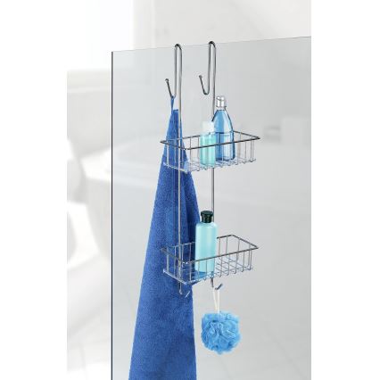 WENKO 22213100 - Stalak ALDO 24,5x70 cm nerđajući čelik/srebran