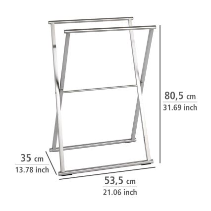 WENKO 22476100 - Stalak za peškire LAVA 53,5x80,5 cm nerđajući čelik/srebrna