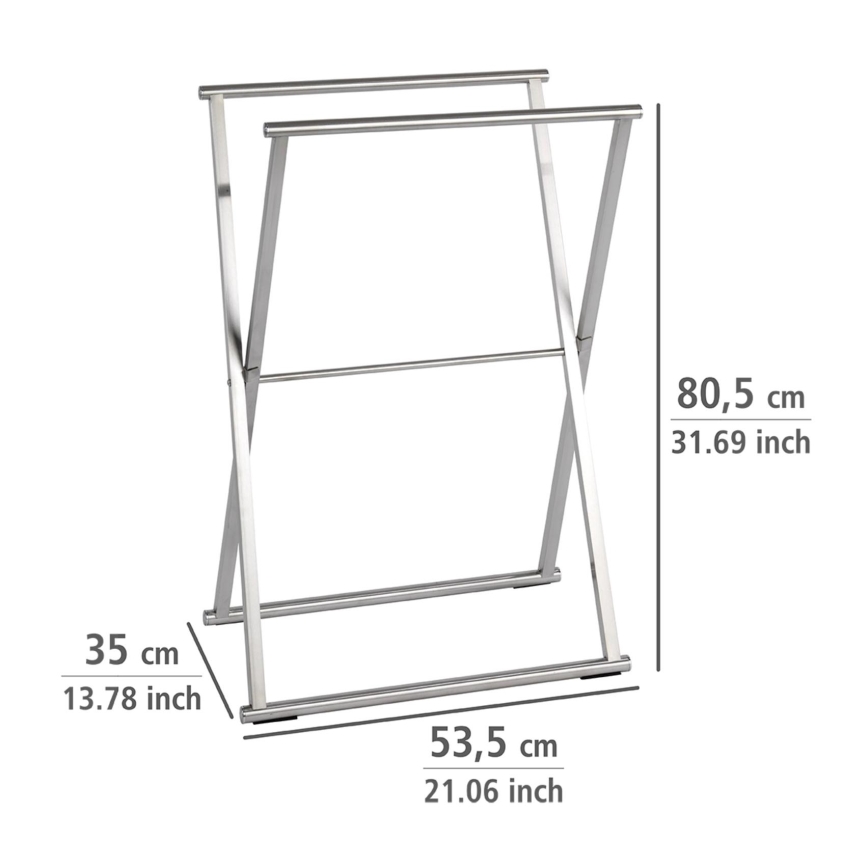 WENKO 22476100 - Stalak za peškire LAVA 53,5x80,5 cm nerđajući čelik/srebrna