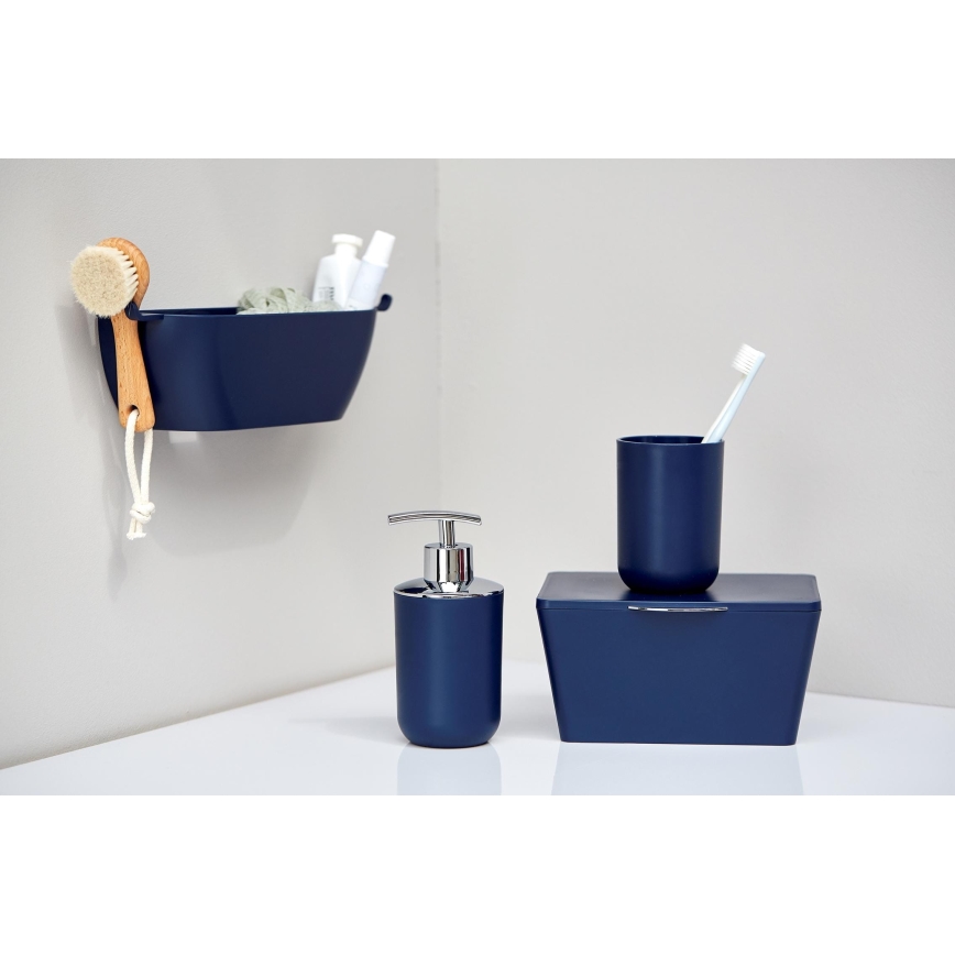 WENKO 22519100 - Dozator tečnog sapuna BRASIL 320 ml plavi/sjajni hrom