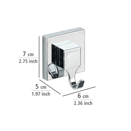 WENKO 22688100-Kukica VACUUM-LOC QUADRO ED 6x7 cm srebrna/sjajni hrom