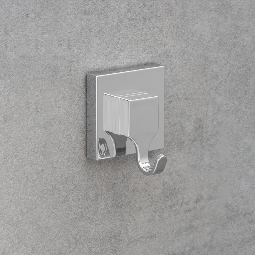 WENKO 22688100-Kukica VACUUM-LOC QUADRO ED 6x7 cm srebrna/sjajni hrom