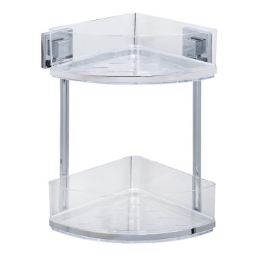 WENKO 22690100-Ugaona polica VACUUM-LOC QUADRO ED 28x32,5 cm srebrna/sjajni hrom
