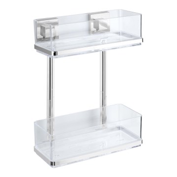 WENKO 22691100-Polica VACUUM-LOC QUADRO ED 25,5x32,5 cm srebrna/sjajni hrom/proziran
