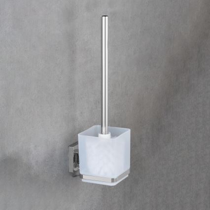 WENKO 22695100-WC četka VACUUM-LOC QUADRO ED 9,5x37 cm srebrna/sjajni hrom/prozirna